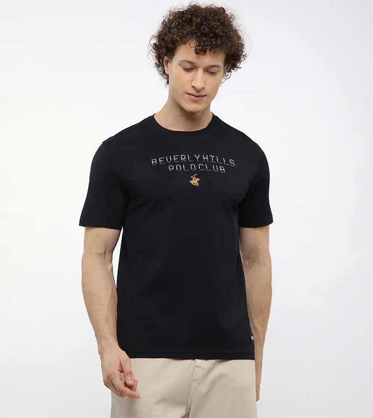 Beverly Hills Polo Club Tricolor pearl stud work tee
